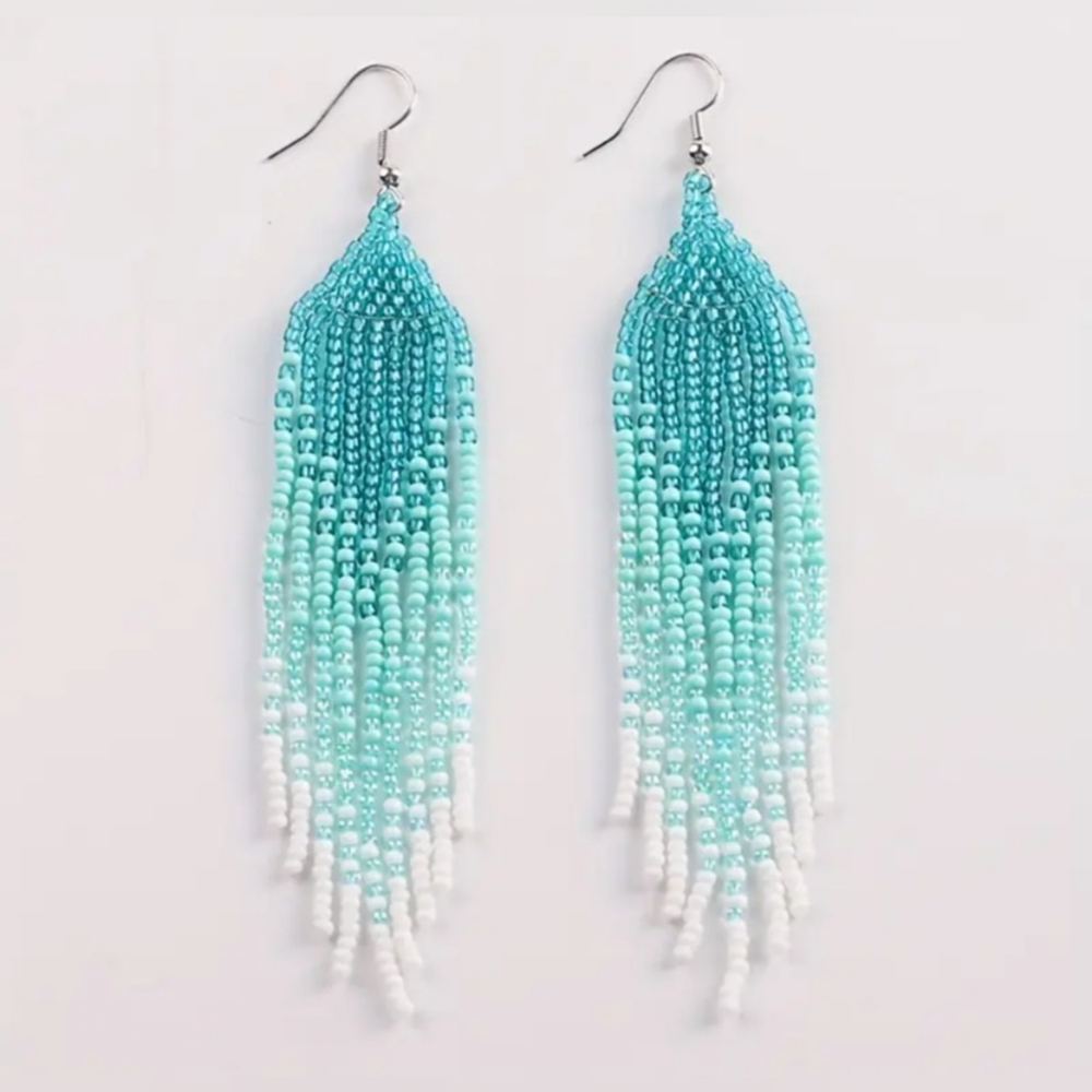 Elegant Ombre Beaded Earrings - Picture 2 of 3